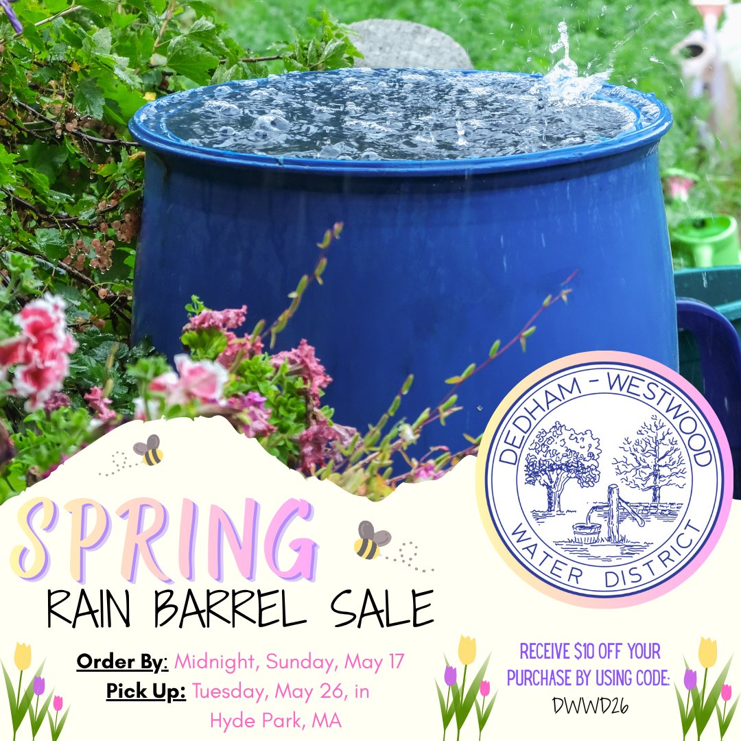 Collect rain showers ☂️🌧️ to bring Spring flowers by purchasing a rain barrel for your garden 🌻🌷🌼🌸🪻

Rain Barrels:
💧Conserve water by recycling rainwater
💵Save you money on your water bill
✔️Can be used even when water restrictions are in effect
🌧️Are available at a