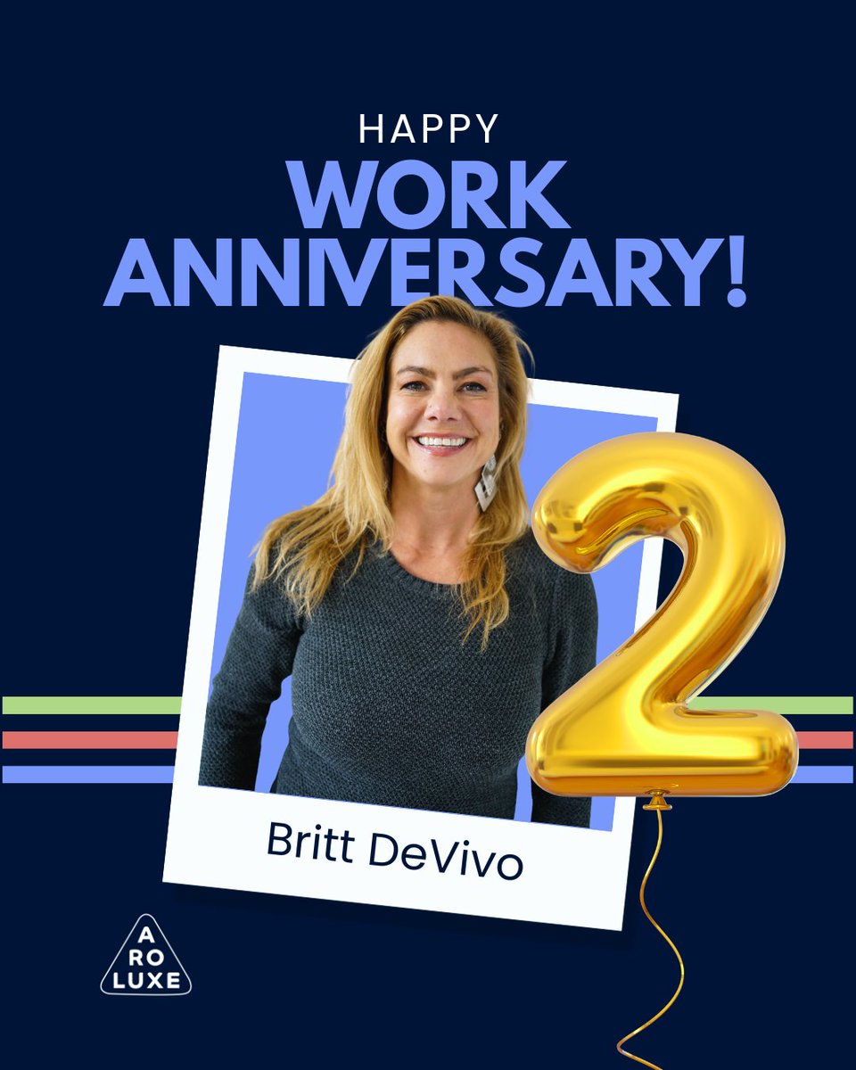 Aroluxe's tweet photo. Celebrating 2 Years of Britt! 🎊

As our Web Lead, Britt has spent the last two years transforming the way we build for the web. She’s a detail hawk, a problem solver, and a vital part of the #TeamAroluxe DNA.

Thank you for everything you do, Britt! 👏 https://t.co/YDDGkwGzmp