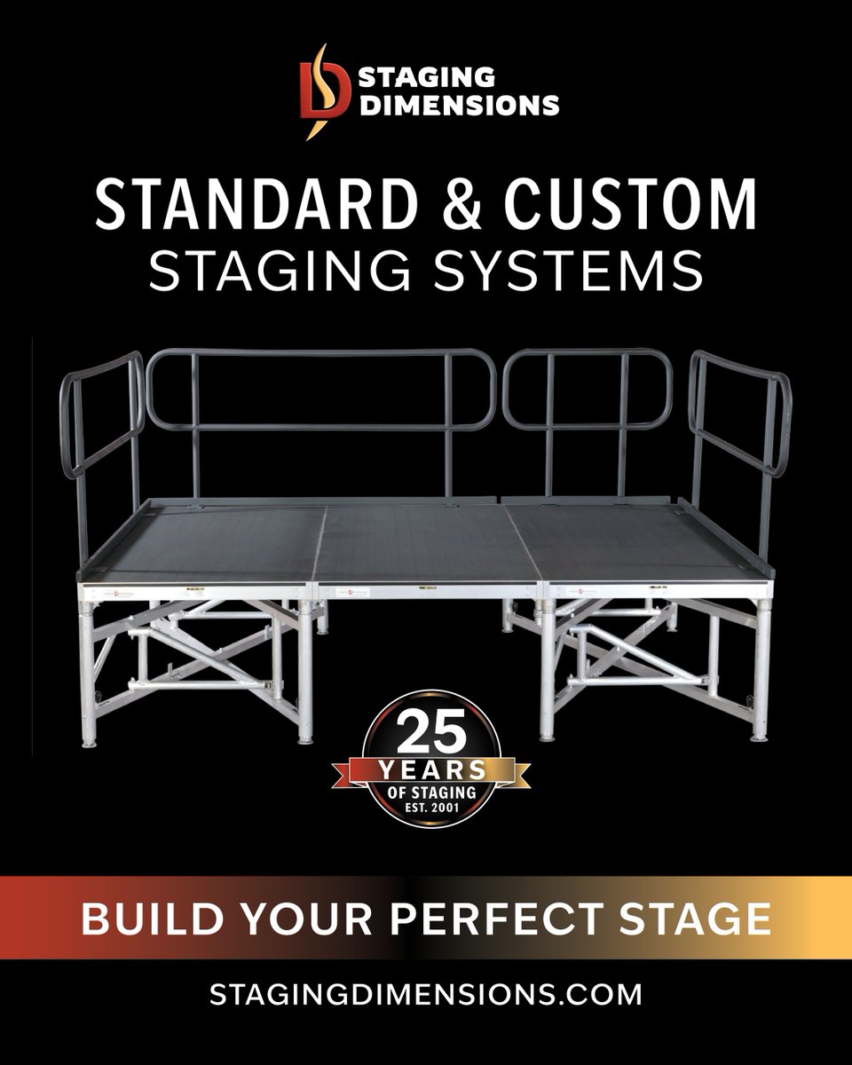 StagingD's tweet image. Your perfect stage is just a call away. Get in touch with our team of experts to start building your portable or permanent staging system.

Call 302-328-4100  or email sales@stagingdimensions.com to start your custom quote. 

#StagingDimensions #StageDesign