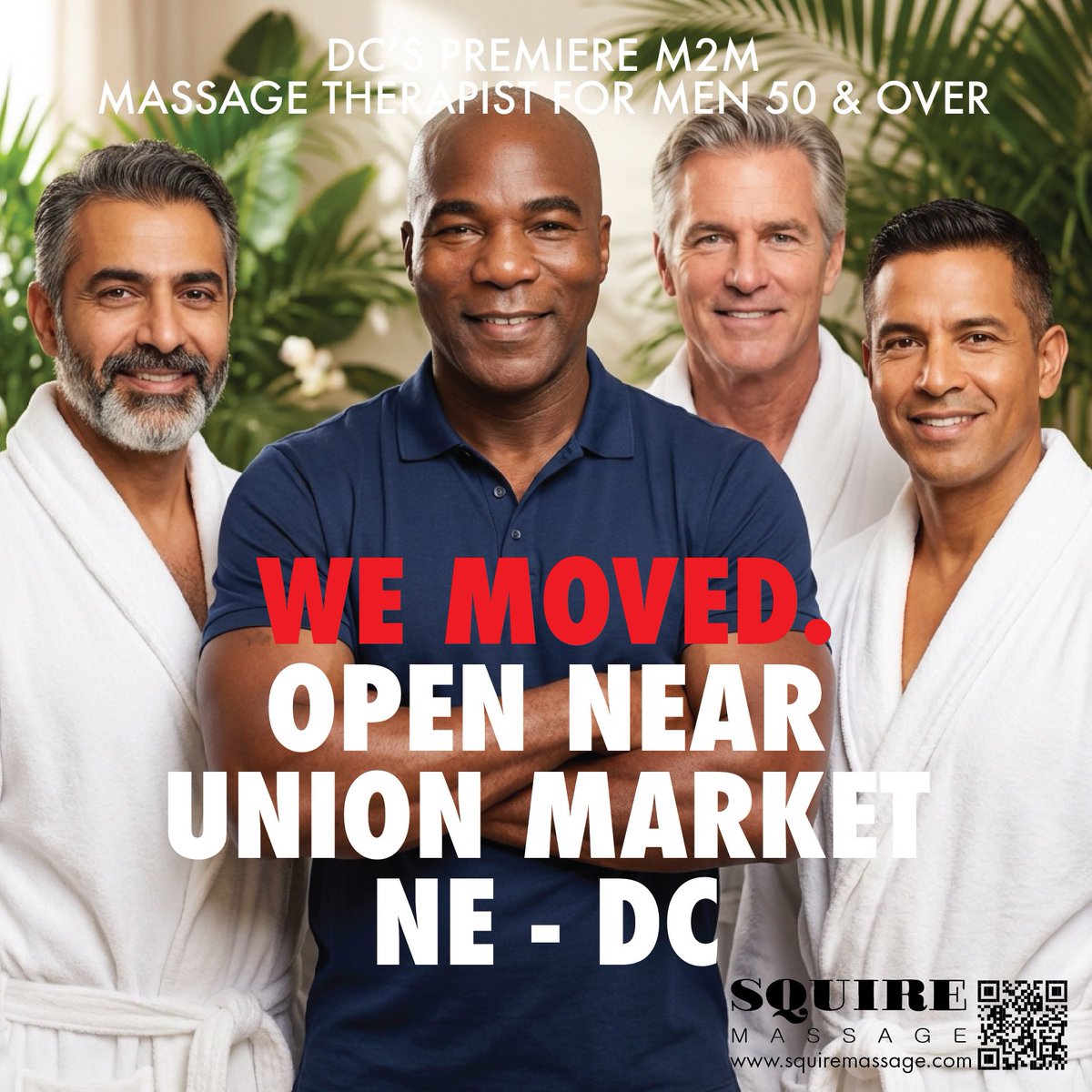 SquireMassage's tweet photo. WE MOVED!!!

After a temporary pause, I am happy to share that sessions have resumed and I am once again seeing clients.
https://t.co/1GdXUaRDVy

#SquireMassage, #WashingtonDCMassage, #UnionMarketDC, #GallaudetUniversity, #MassageForMen, #MenOnlyMassage, #M2MMassage, #MenOver50 https://t.co/ulswgyNAlD