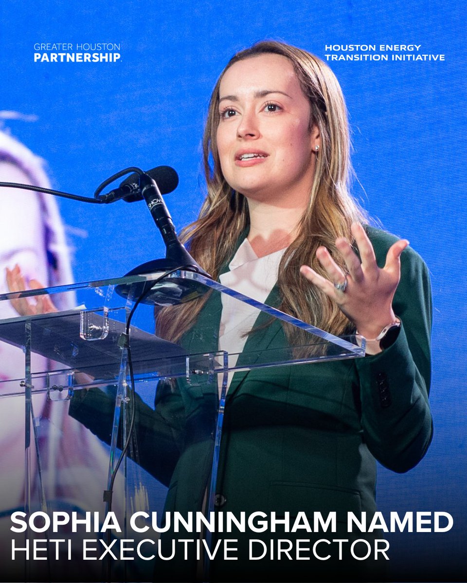 htx_energy's tweet photo. Sophia Cunningham has been named Executive Director of HETI at @GHPartnership.

📰See how she plans to navigate the changing energy industry: https://t.co/tSn83OncQU https://t.co/EvSNNMDpxk