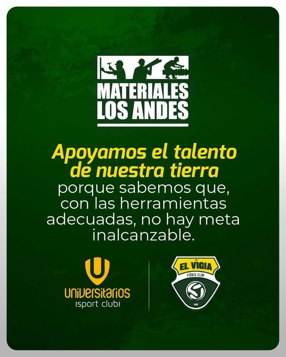 💛💚 En Materiales Los Andes nos llena de orgullo ser aliados de los grandes del deporte regional.