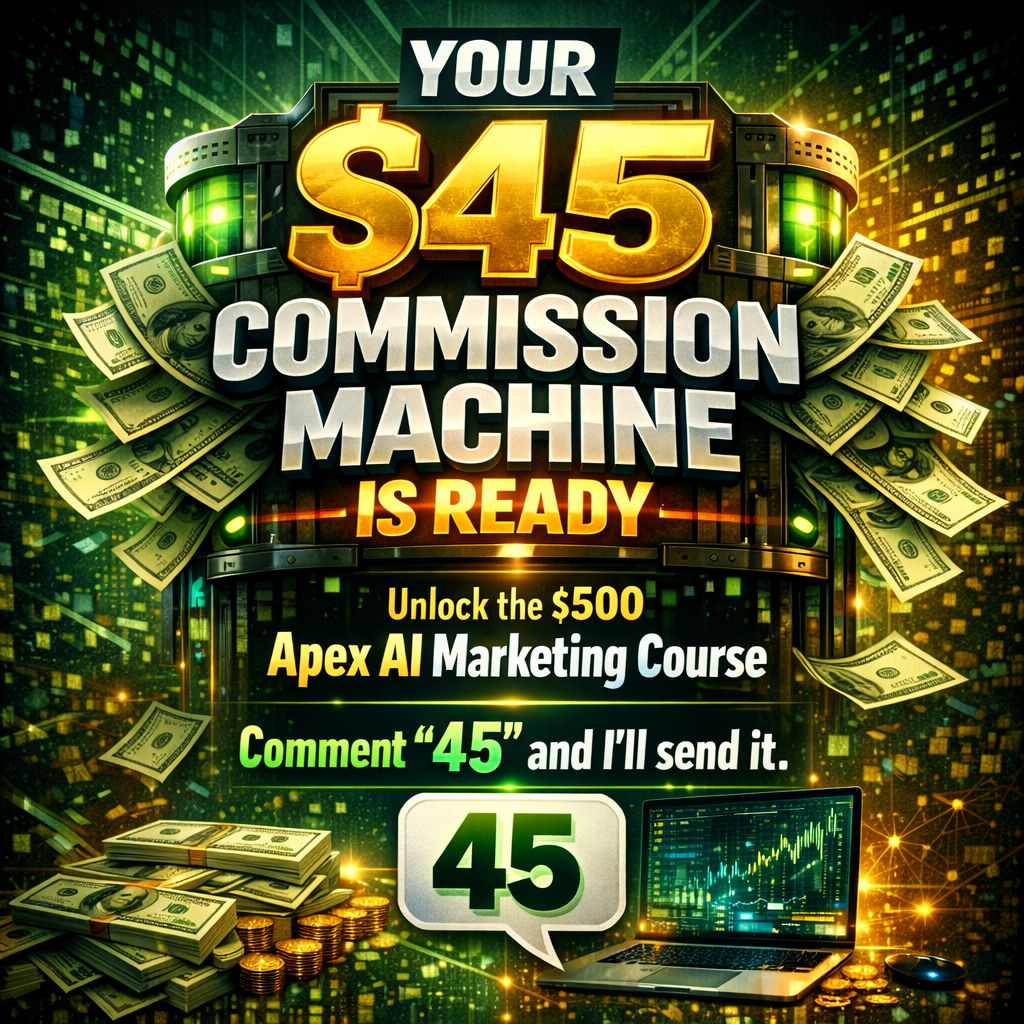 Stop hunting for tiny commissions.
Unlock this automated machine and the Apex AI course to scale your results.
Comment "45" for the $7 system 💸