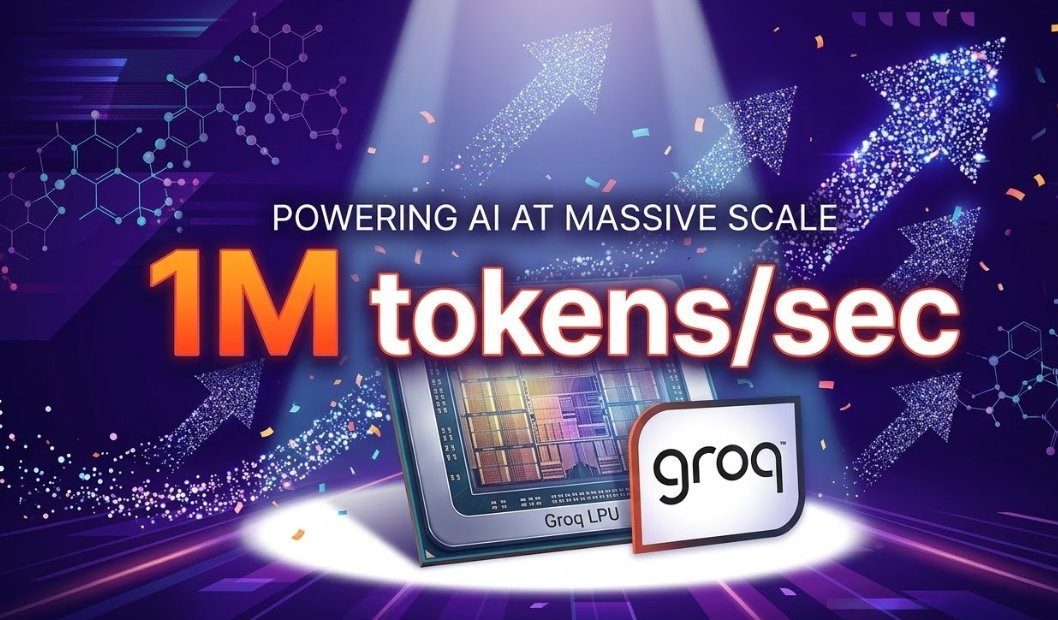 nry1366563's tweet image. has always backed Groq’s disruptive potential.Problem: Interactive AI systems suffer from"thinking"delays that break human-like conversation.Solution:LPU chips that provide deterministic latency and record-breaking1M tokens/sec speed.#Groq #HardwareInnovation #NicoleJunkermann