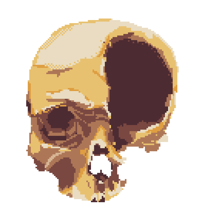 tozatsa's tweet photo. super quick skull study with simple colors #pixelart https://t.co/1Cx4astVCv