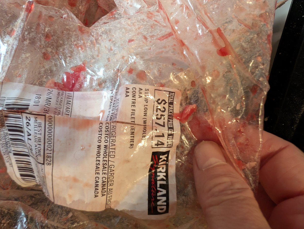 Striploin. Got 15 steaks out of a roast at $17.13 each. Using 6 for Easter dinner on Saturday.