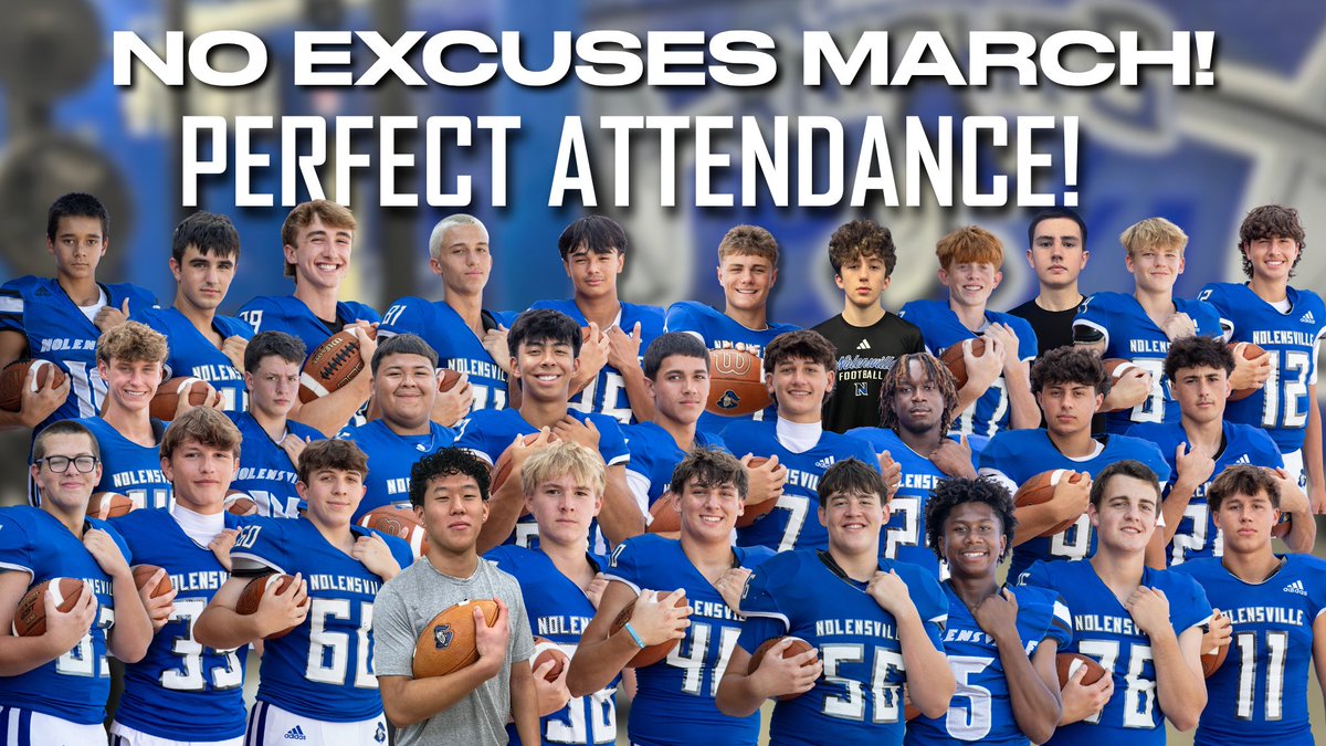 wcsNHSFootball's tweet photo. Perfect attendance in March! 

#Consistency #Leadership #Grit https://t.co/XFIhntAy6v