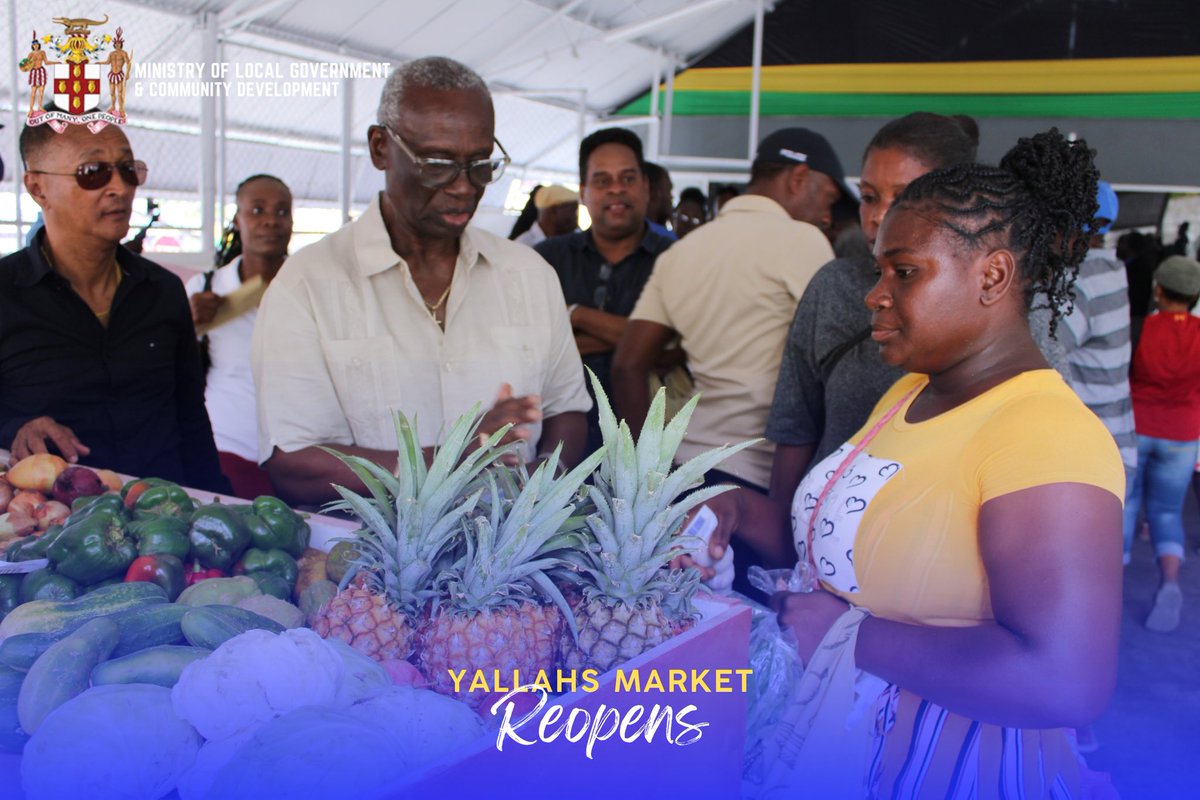 LocalGovJa's tweet photo. Vendors were all smiles as the Yallahs Market was officially reopened by Hon. Desmond McKenzie, last Friday. #LocalGovAtWork #MarketUpgrade https://t.co/OA63RG6IFG