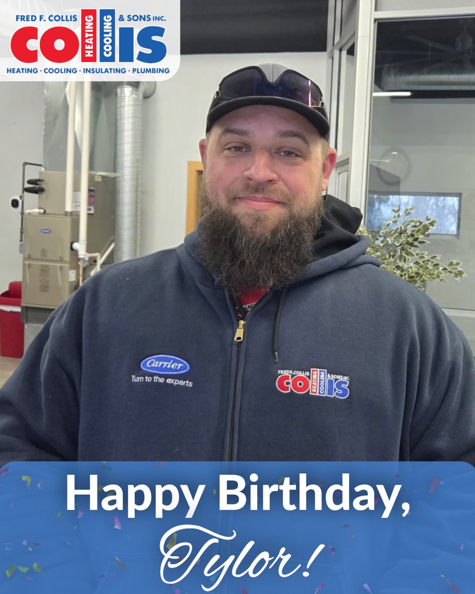 fredfcollis's tweet image. We’re wishing a very happy birthday to Tylor, one of our HVAC installers! 🎉 Tylor primarily serves our Syracuse-based customers, ensuring they receive nothing but the best care. He takes great pride in his work, and it shows! 
#HVAC #Heating #EmployeeHighlight #SyracuseNY
