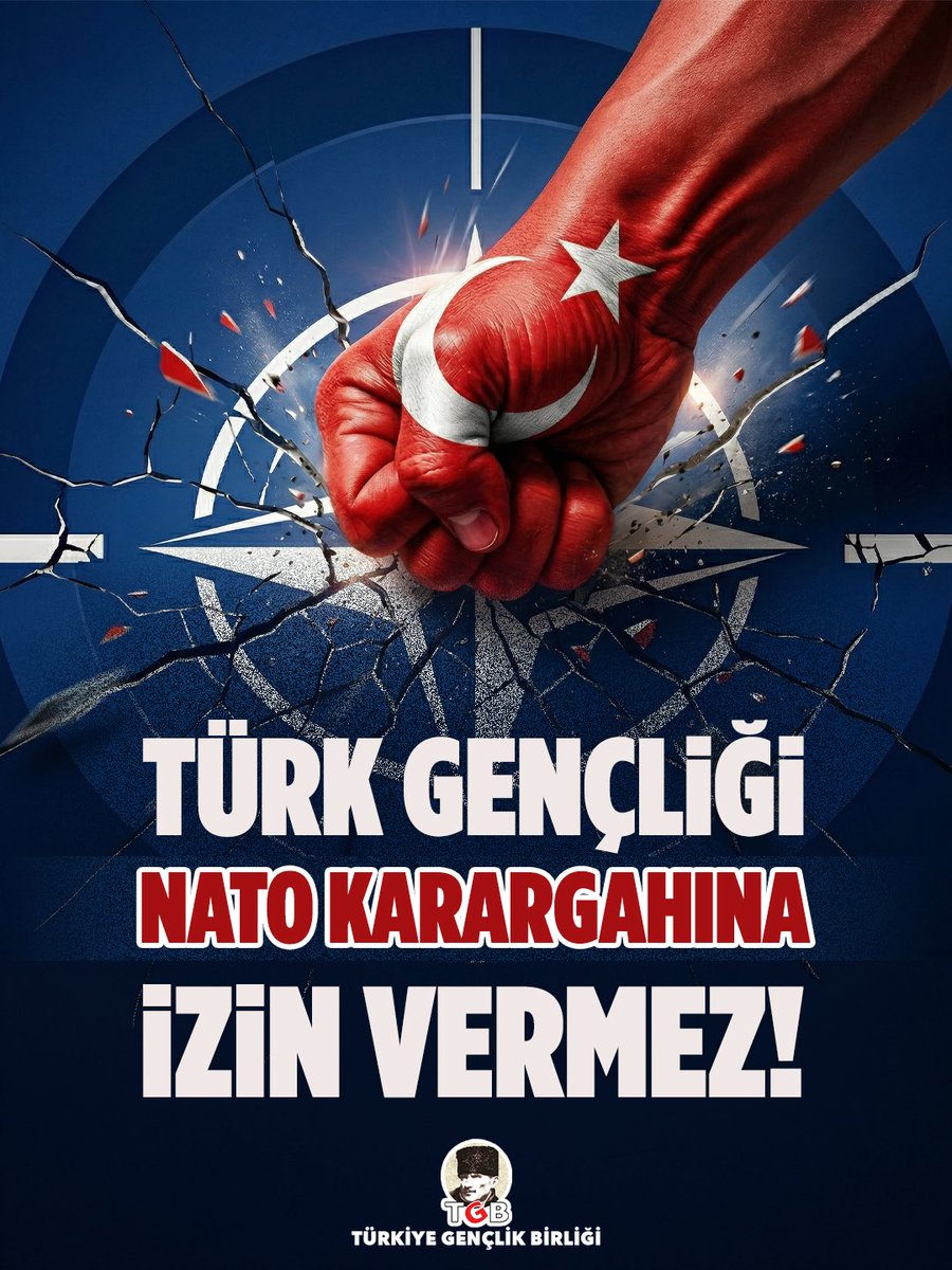 tgb_istanbul's tweet photo. 🔴ABD'ye çuval geçiren Türk gençliğiyiz,
NATO Karargâhına geçit vermeyiz!

MSB’nin ilan ettiği "NATO Çok Uluslu Kolordu Karargâhı" projesi, vatanımızı parçalamak isteyen ABD’ye  kapı bırakmaktır.

Topraklarımız, NATO’nun cenazesine ev sahipliği yapabilir ancak karargâhına asla!
. https://t.co/ACRuIwmwnR