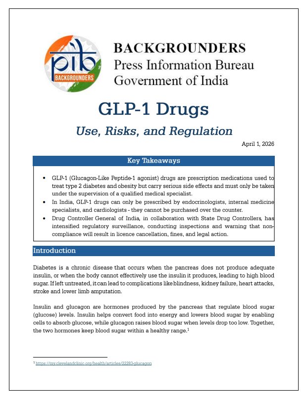 InformedAlerts's tweet photo. India flags misuse risks in GLP-1 drugs

Govt says diabetes, obesity drugs must be used under specialist supervision and cannot be sold OTC. Inspections stepped up; action warned over violations. https://t.co/9qnxc5HO66