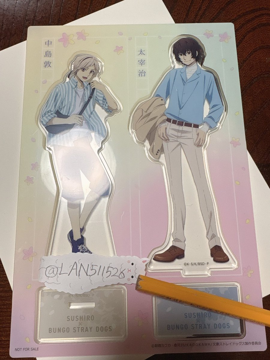 LAN511526's tweet photo. 【交換】
文スト スシロー コラボ アクリルスタンド 

求→もり　あくたがわ　なかはら

譲→ なかじま　だざい

郵送での交換希望です！

よろしければ交換宜しくお願い致しますm(*_ _)m https://t.co/OLg5Sj3Pl0
