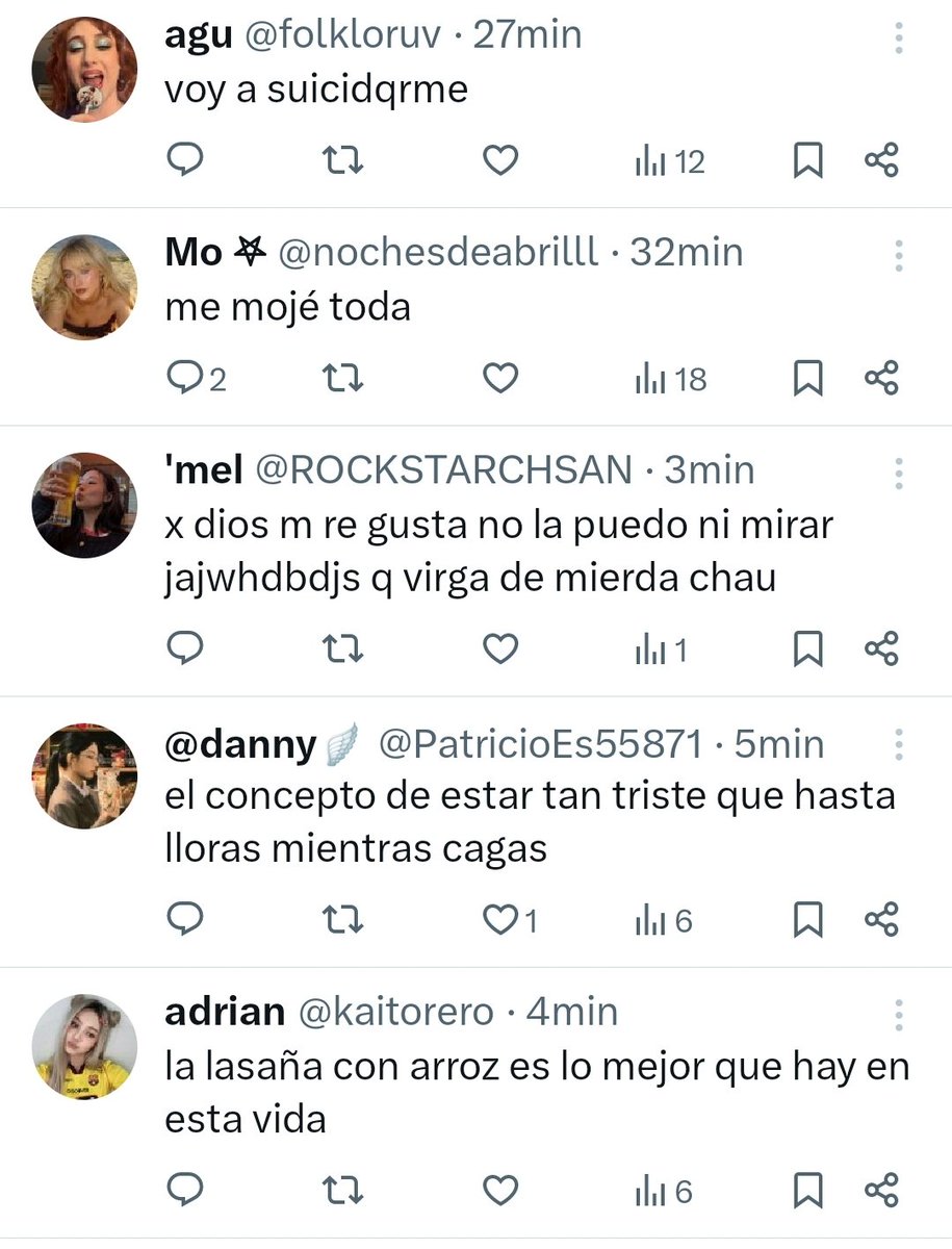 me encanta cuando abro tw y estan todas en un mambo distinto
