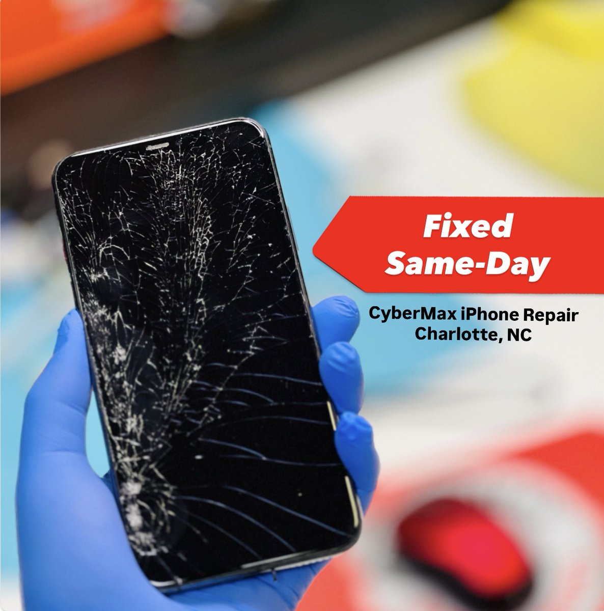 cybermaxiphone's tweet photo. 📱 Cracked iPhone screen? We fix it FAST in Charlotte.

CyberMax iPhone Repair offers same-day iPhone Repair services 

✔ Fast turnaround
✔ Trusted local shop since 2014
✔ Premium parts + warranty
📍 8505 Lawyers Rd A, Charlotte, NC
📞 (704) 644-5533
Walk in or call today https://t.co/b71Ys8HfYV