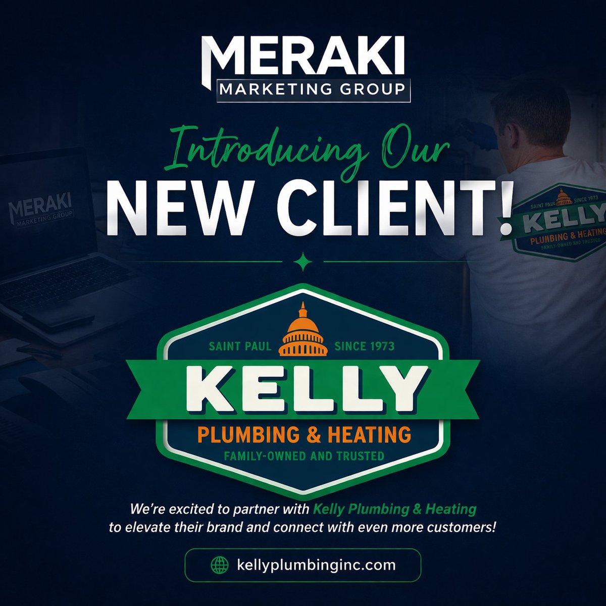 MerakiMG's tweet photo. We’re excited to welcome Kelly Plumbing &amp; Heating as our newest client! 🔧

Proud to partner with a trusted, family-owned business serving the Twin Cities since 1973. https://t.co/VhvOijOE1b