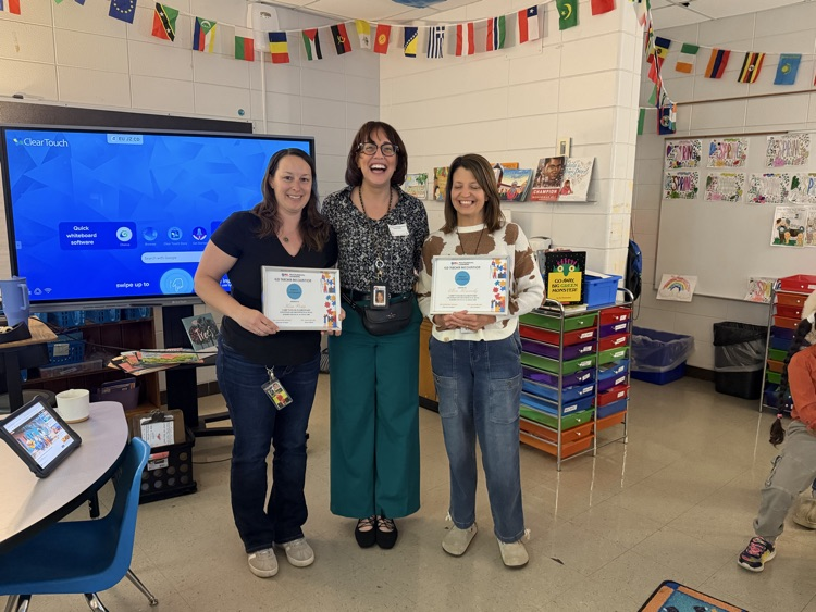 CampTaylorES's tweet photo. Congratulations to Ms. Kennedy and Pena for Perfect Attendance at all their professional development offering this year.  We are so proud of them. @CampTaylorES @JCPSZone2 https://t.co/a4KGsV52qj