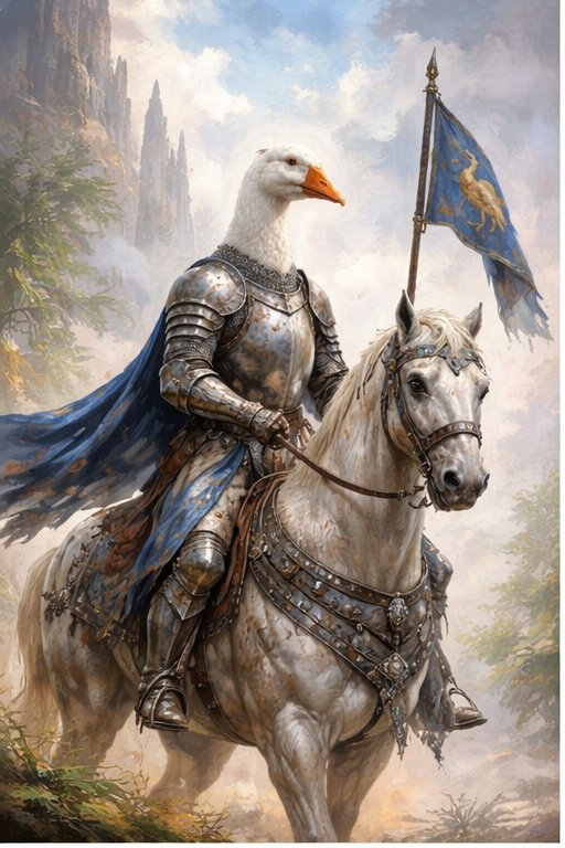 GIACOMOD08's tweet photo. The legendary $Lord Goose Knight charges into battle! 🪿🏇
Armor gleaming, banner waving, honk echoing across the mountains.
Fear the beak. Respect the quest.
#GooseKnight #Fantasy https://t.co/1xHxmg3qPi