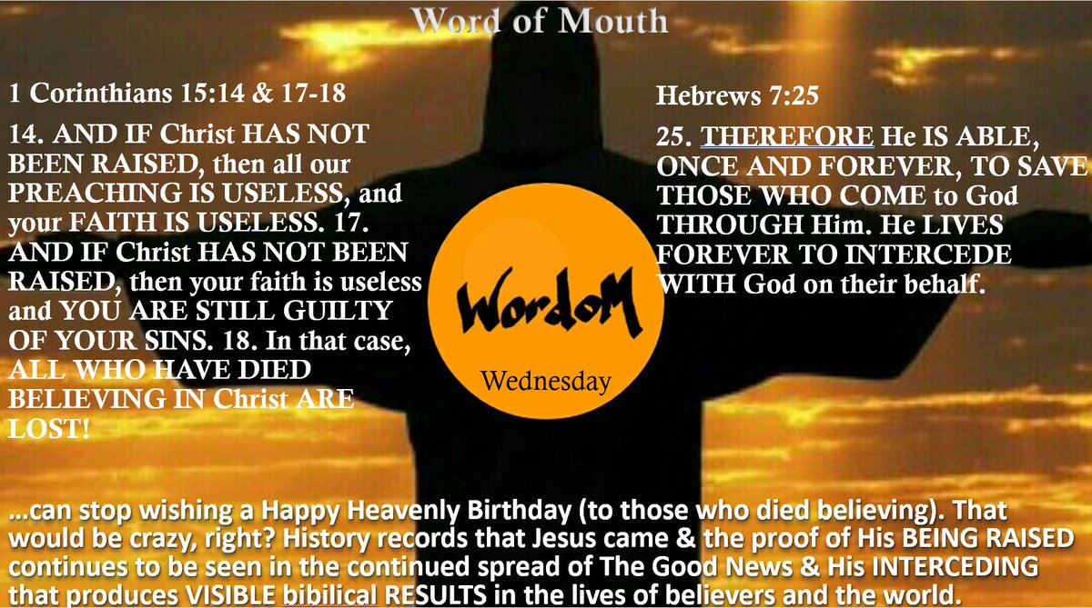 bejackson008's tweet photo. There's no IFs, ANDs or buts about it! No RESURRECTION means no God, no Christianity, no SALVATION. So I could stop saying #GodMorning, we...

#HaveFaithInTheTruth #GodMorningWednesday https://t.co/a5UpBumCuN