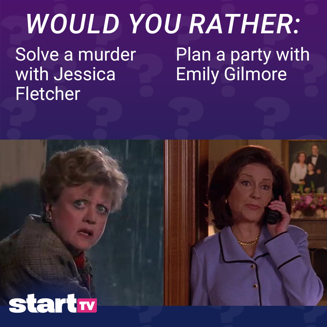 starttvnetwork's tweet photo. Are you putting your crime-solving hat on or a party hat? #StartTV #MurderSheWrote #GilmoreGirls https://t.co/xF5rLei5cn