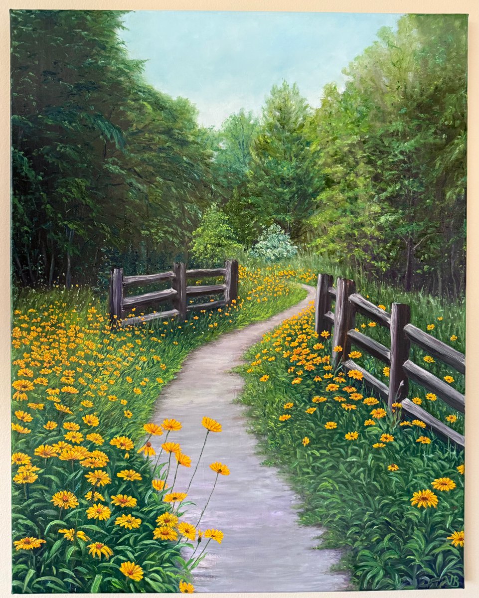 VictoriaBoArt's tweet photo. Golden Path, Size 22x28"
Oil painting on canvas

Would you walk down this trail?

#LandscapePainting #WildflowerPath #CountryRoad #NatureArt #YellowWildflowers #WoodenFence #ForestPath #CountrysideArt  #OilPainting #ArtForSale #OriginalArt #VBArt #VictoriaBogdanArt #art https://t.co/7xYvsuOGNj