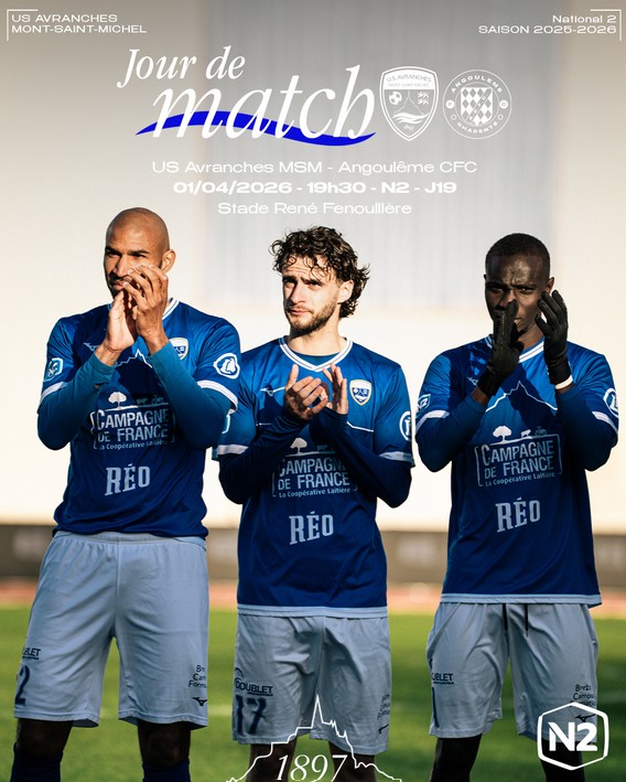 _PassioNey's tweet image. Ce soir, match en retard dans la Poule A de National 2 entre @USAvrMSM_Off et Angoulême.

Match à 19h30 

#National2 #Angouleme #Avranches #Bordeaux