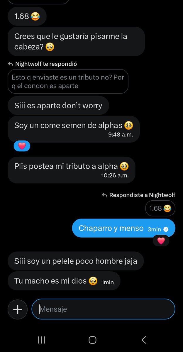 Este tributo se fue directo a la cuenta de mi novio
El tipo es un perdedor y le gusta servirle a hombres de verdad 
Si tu eres igual, escribeme y te doy la cuenta a donde tienes que enviar a tu Señor. Imbecil cornudo
#Findom #cornudo #Mr