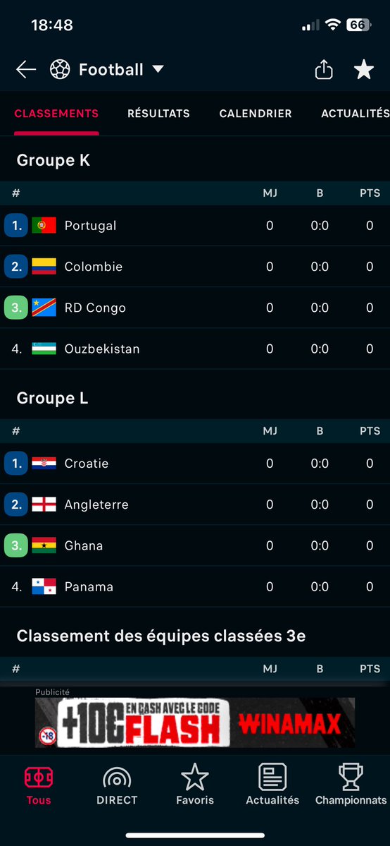 Sachahervault10's tweet image. @fifaworldcup_fr 
1 Portugal
2 Colombie
3 RDC
4 Ouzbékistan

1 Angleterre
2 Ghana 
3 Croatie
4 Panama