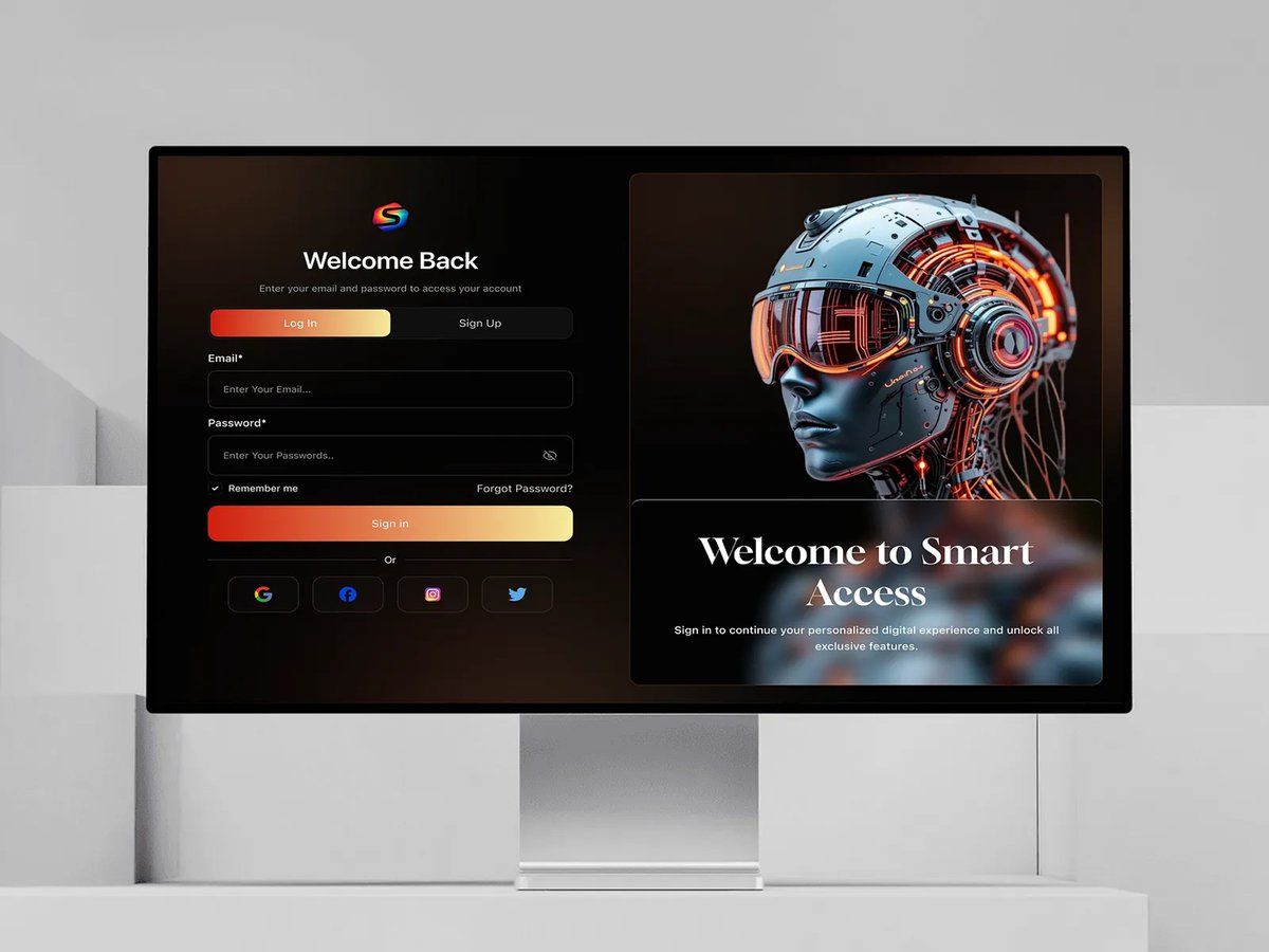 AI Smart Login Interface UI Design

Let’s connect and collaborate 👇
📲 Telegram: t.me/mamun9940
📧 Email: mamunahamed9940@gmail.com
💬 WhatsApp: wa.me/8801776701998