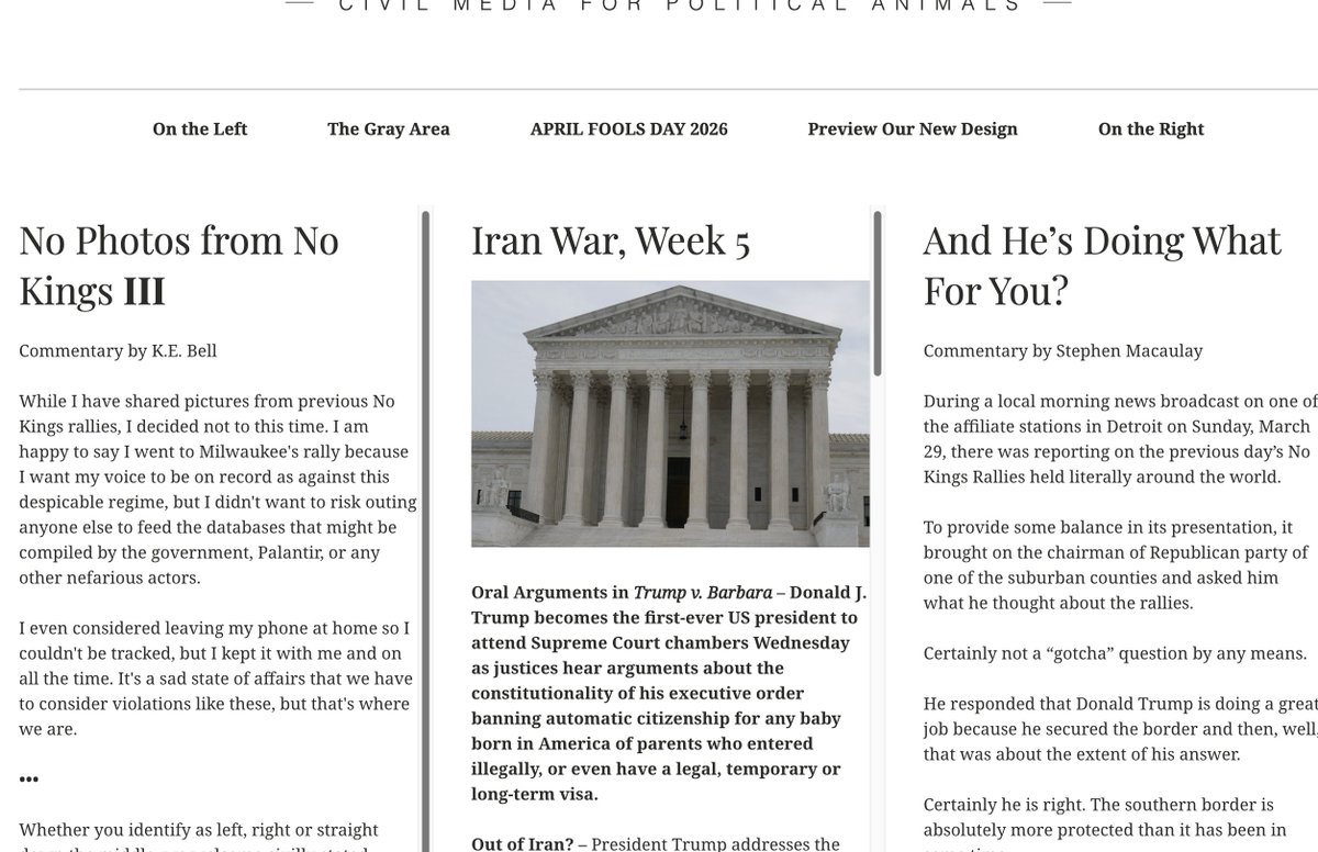 Will SCOTUS strike down the president's EO ending birthright citizenship?
thehustings.news
Should it? -- editors@thehustings.news