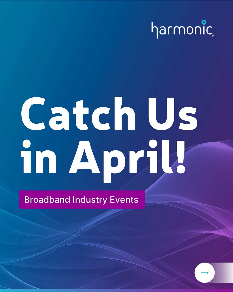 HarmonicInc's tweet image. We'll be on the road this April, connecting with operators and partners across the broadband industry.

Looking forward to the conversations ahead.
#harmonicbroadband #broadband #industryevents