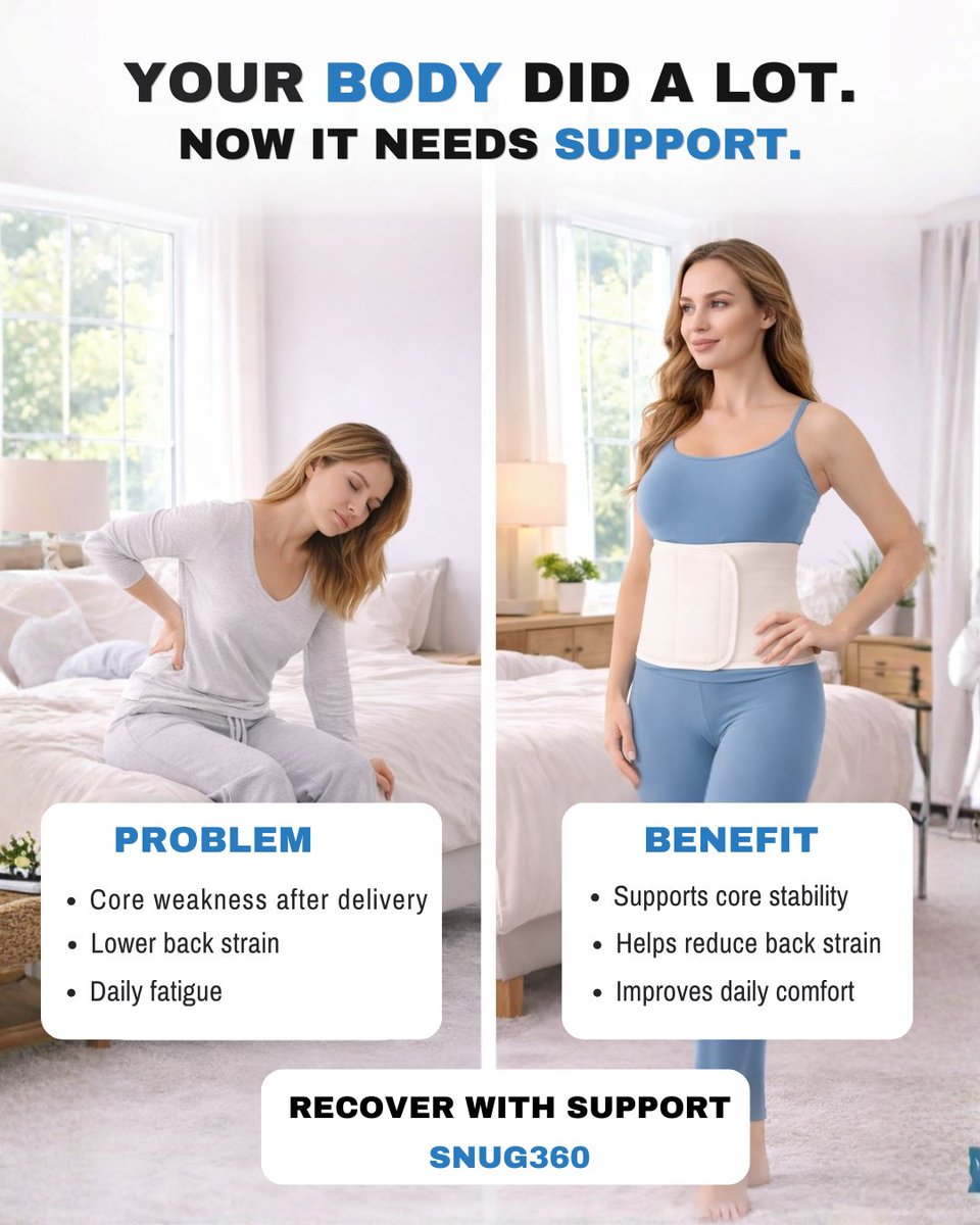 snug360_snugfit's tweet image. Recovery takes time but the right support makes all the difference.
Support your core, reduce strain, and move with comfort again.

#PostpartumRecovery #CoreSupport #SNUG360