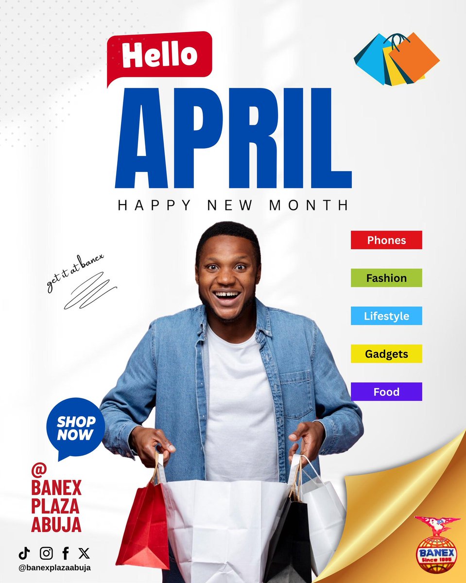 banexplazaabuja's tweet image. Happy new month! Embrace the possibilities…Wishing you a month filled with happiness and surprises 🛍️

#happynewmonth #april2025 #april #Abuja #AbujaMall #AbujaShopping #AbujaLifestyle #AbujaVibes #NaijaShopping #RetailTherapy #ShopLocalNigeria
#banexplazaabuja