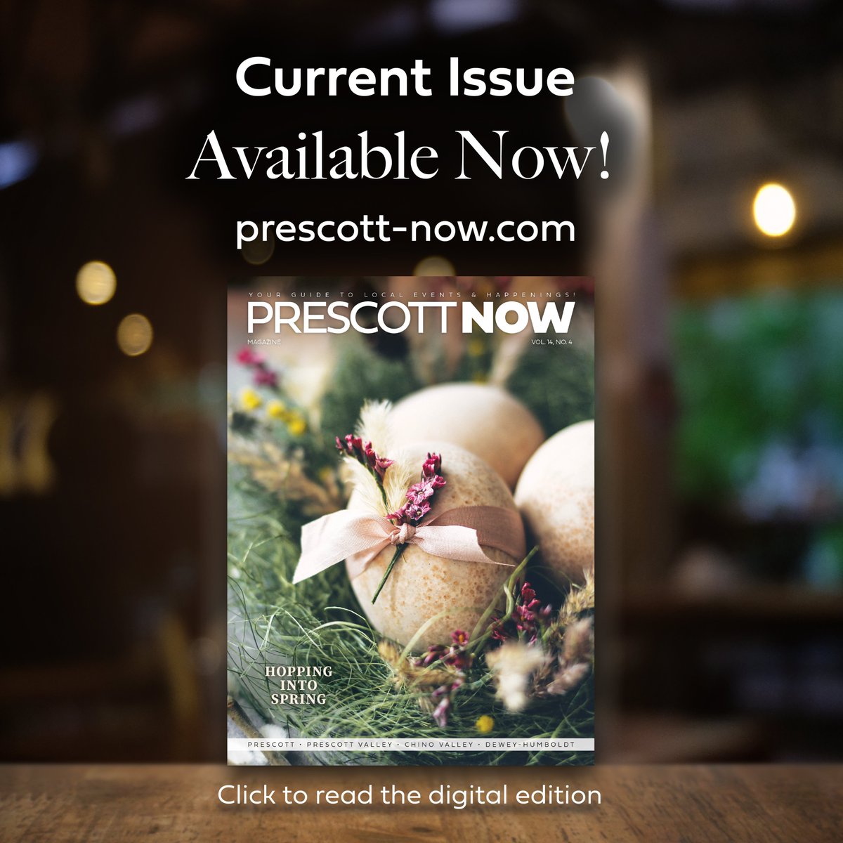 PrescottNOW's tweet photo. NEW ISSUE — Pick up a free copy of the April issue of Prescott NOW and keep up to date with what's happening in your hometown! We cover events and activities happening in Prescott, Prescott Valley, Chino Valley and Dewey-Humboldt. https://t.co/wPb5ANwnQr