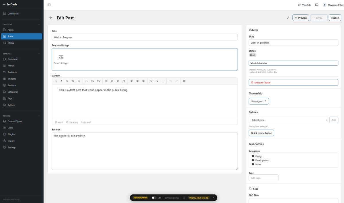 learnwithmattc's tweet photo. Cloudflare did the next most obvious thing after acquiring Astro… they built a CMS for it. The post calls it the "spiritual successor of WordPress". 

But I have to ask… is the future really Astro + TinyMCE? Really? 

How they narrowly scope plugins is excellent though. https://t.co/YsVXuppp7Y