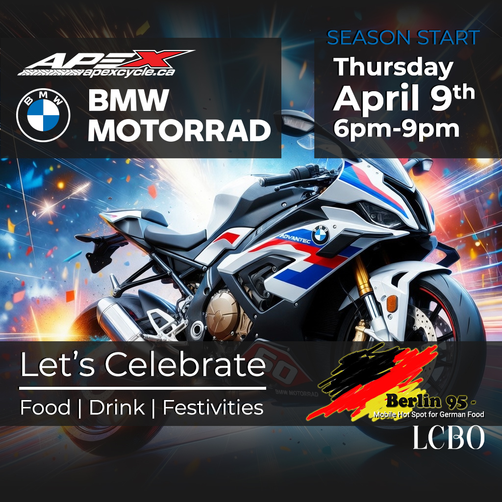 ApexCycleCA's tweet photo. BMW Motorrad Season Start Party
Things are heating up around here &amp; it’s not just the weather. Our new partnership with #BMWMotorrad has taken off &amp; we want to celebrate our 1st spring with this legendary brand with a proper PARTY!
https://t.co/BYPIk6IQk1 #cbridge #kwawesome https://t.co/l9JURnVIFy