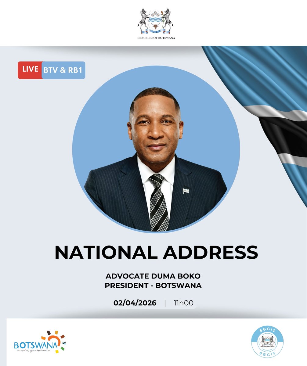 BWGovernment's tweet photo. 𝗣𝗥𝗘𝗦𝗜𝗗𝗘𝗡𝗧 𝗕𝗢𝗞𝗢 𝗧𝗢 𝗔𝗗𝗗𝗥𝗘𝗦𝗦 𝗧𝗛𝗘 𝗡𝗔𝗧𝗜𝗢𝗡 https://t.co/8aMQbtDXCv
