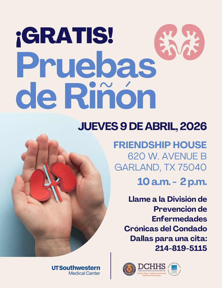 DCHHS's tweet image. 1 in 3 adults is at risk for kidney disease, but most don’t even know it. A simple screening can give you the answers you need.

1 de cada 3 adultos está en riesgo de enfermedades renales, pero la mayoría ni siquiera lo sabe. Un simple examen puede darte respuestas.
#kidney