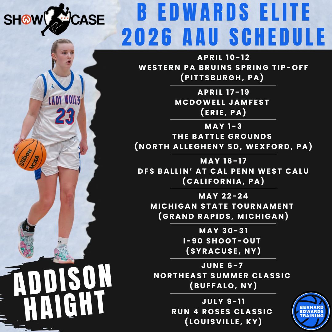 Showcase_cws's tweet image. 📅 AAU Schedule Release 📅
Showcase Athlete @AddisonHaight34 is set for a busy 2026 AAU season &amp;amp; ready to compete 👀

➡️ tinyurl.com/5u8254et

From tournament to tournament, this is where the work gets put on display. College coaches, take note! 🔥 

#GetNoticed #GetRecruited