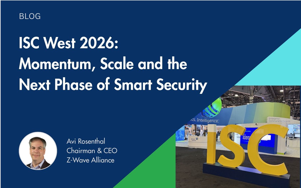 ZWave_Alliance's tweet image. Chair of the Board Avi Rosenthal shares themes from #ISCWest 2026: Interoperability is no longer optional, Scale is now the baseline, Intelligence is moving to the edge, Security remains the foundation. Learn how #ZWave is shaping #smartsecurity: z-wavealliance.org/isc-west-2026-…