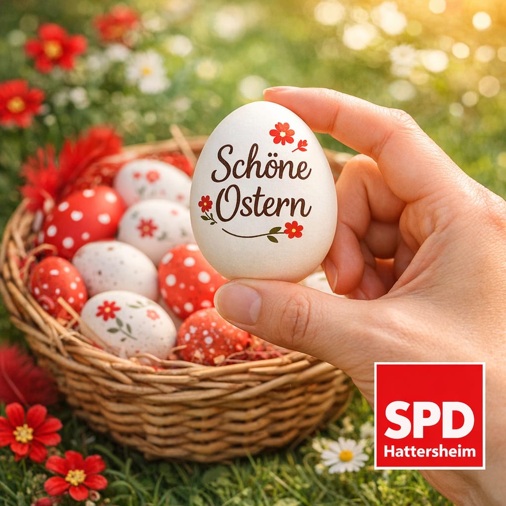 SPD_Hattersheim's tweet photo. Facebook-Text:

🥚🌷 Ostergrüße to go in Hattersheim! 
Die SPD bringt euch in diesem Jahr nicht nur gute Gespräche, sondern auch eine kleine Portion Frühlingsfreude direkt auf die Straße
Wir verteilen Ostereier – einfach so, zum Mitnehmen, Lächeln und Genießen!
#hattersheim https://t.co/tVZ6LrnEqK