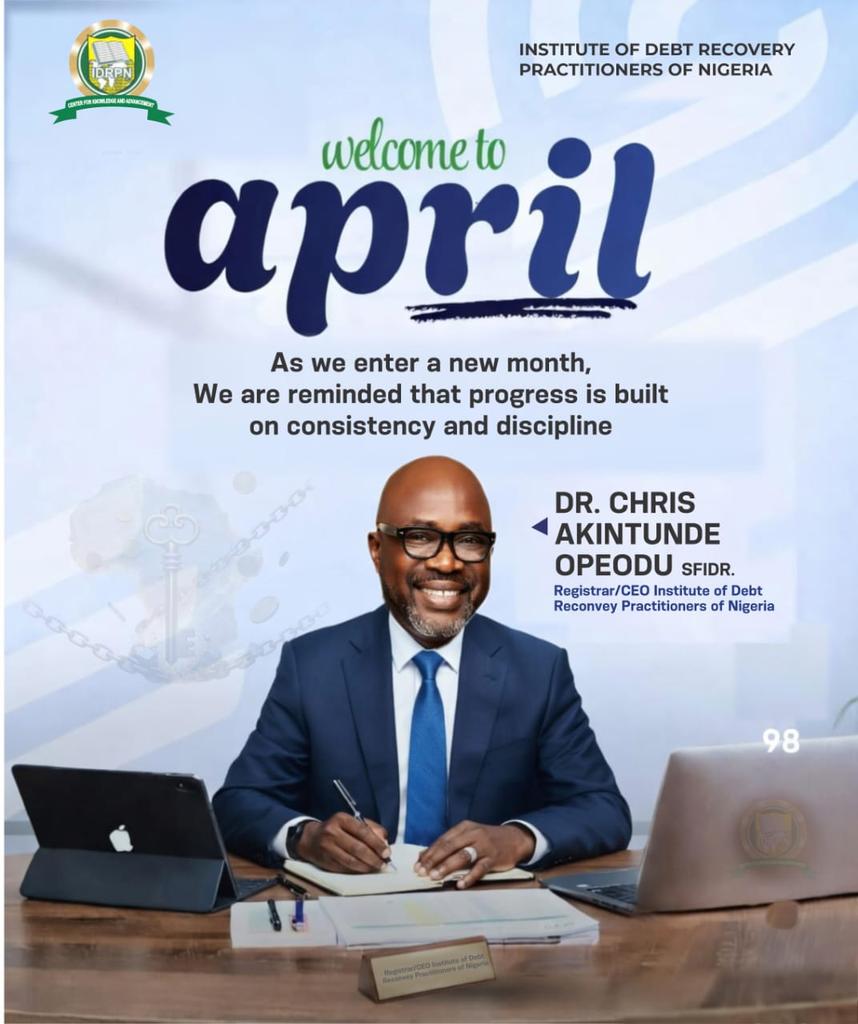 idrpn's tweet photo. Happy New month from all of us at institute of Debt Recovery Practitioners of Nigeria.

This month,We continue to support businesses and organizations with quality training needed for growth and impact.

Wishing you a successful and productive month. https://t.co/kGNICBbXOK
