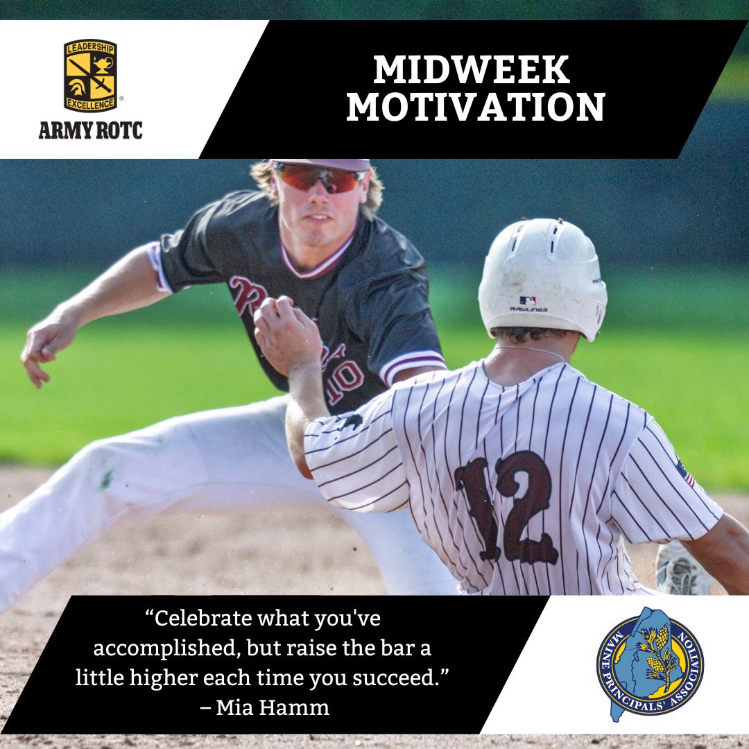 MPA_Sports's tweet photo. “Celebrate what you've accomplished, but raise the bar a little higher each time you succeed.” – Mia Hamm
#MPASports #MotivationalQuotes
__
Go beyond your field of study and get a world-class education in leadership.
In Army ROTC, you’ll work side by side with peers who support your growth and you’ll become a role model, mentor, and decision-maker.
In any environment, at any scale.
It’s a challenging path, but along the way you’ll sharpen your skills and show yourself and those around you exactly what you’re capable of.
Decide to lead, at https://t.co/UivOn7yYdV
To learn more about Army ROTC and the opportunities available, contact your local scholarship and enrollment officer: Brendan Fahey - brendan.fahey@maine.edu.