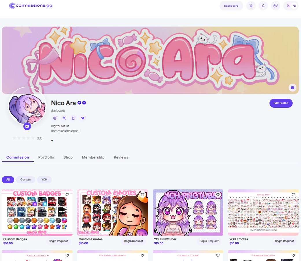 NiicoAra's tweet photo. I was selected to join the Alpha Testers on @commissions_gg !! 🫶
I joined literally the moment they DM’d me and already started uploading some of my services 🫣 

So far the platform looks super promising, and they haven’t even launched the beta yet omgg 😭 I’m really excited to see how it grows!!✨