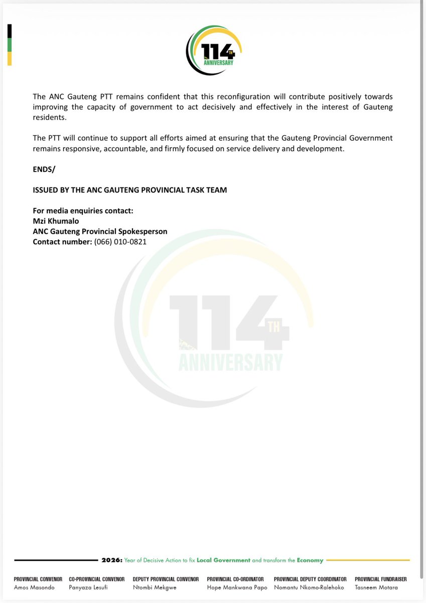 Gauteng ANC tweet media