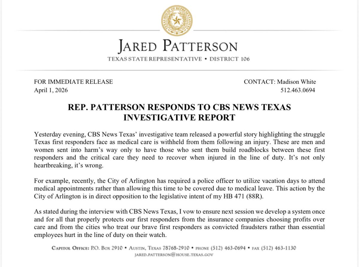 Office of State Representative Jared Patterson tweet media