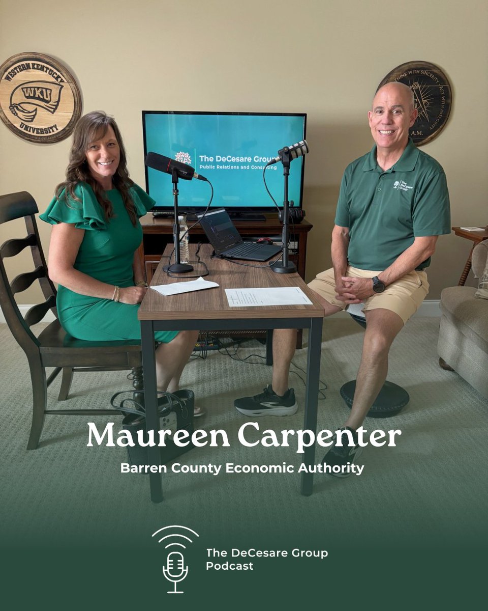 decesaregroup's tweet photo. New Episode Alert
📷 This week on The DeCesare Group Podcast, join Jim DeCesare for his conversation with Maureen Carpenter, President and CEO of the Barren County Economic Authority .
Carpenter talks about Barren County’s recent milestone - tying for ninth nationally among micropolitan communities in the 2025 Site Selection Governor’s Cup rankings.
She shares how this recognition is the result of more than six years of strategic planning and collaborative effort across the region.
The conversation also highlights:
• Future development at South Cooper Industrial Park
• Differences in economic development strategies between Kentucky and her home state of New York
• The continued growth and positioning of Glasgow and Barren County
📷 Listen to the episode wherever you get your podcasts or at https://t.co/ynyefEZzJZ
📷The TDG podcast episodes are also on YouTube :
https://t.co/raCJ81S83Y DeCesare Group .
#GrowWithTDG
#EconomicDevelopment@