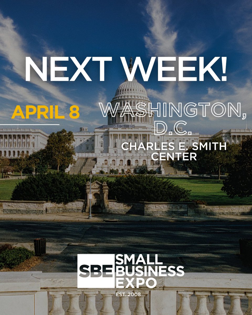 SmallBizExpos's tweet image. #WashingtonDC, we’re one week away. 🚀

April 8 at the Charles E. Smith Center.
Let’s connect, learn, and grow together.

Register now: thesmallbusinessexpo.com/city/washingto…
#DCBusiness #EntrepreneurLife #BusinessGrowth #StartupLife #NetworkingEvent