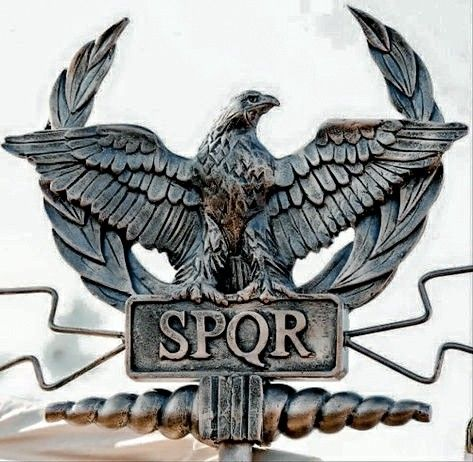 S · Senatus = 'The Senate'
P · Populus = 'The People'
Q · Que = 'And'
R · Romanus = 'Roman'