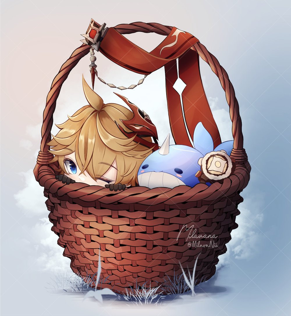 MilavaNii's tweet photo. Childe in a basket 🐋🧺
#GenshinImpact https://t.co/bRNJYWcpOS