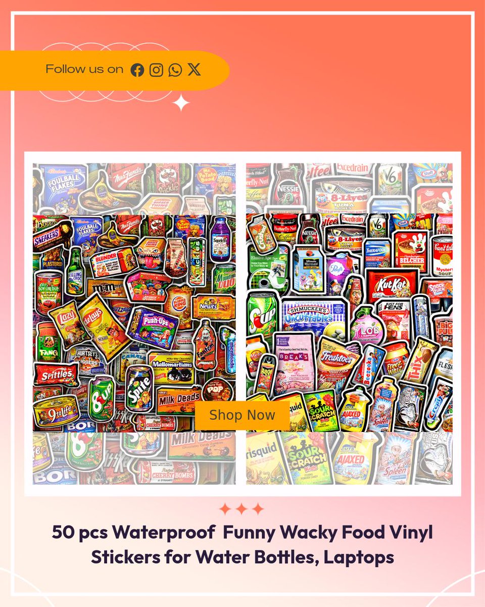 authur_art's tweet image. Spruce up your space with 50 waterproof funny food vinyl stickers for just $7.99. Perfect for water bottles and laptops! Grab yours today! #StickerArt #VinylStickers

Shop Now ebay.com/itm/50-pcs-Wat…